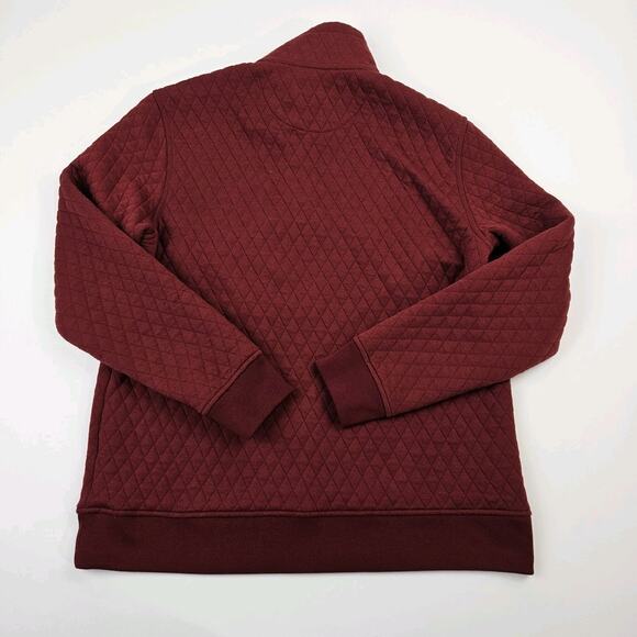 UNTUCKit Pullover Sweater Men's M 1/4 Snap Quilted Red Long Sleeve Carufe 40179 - Picture 4 of 9